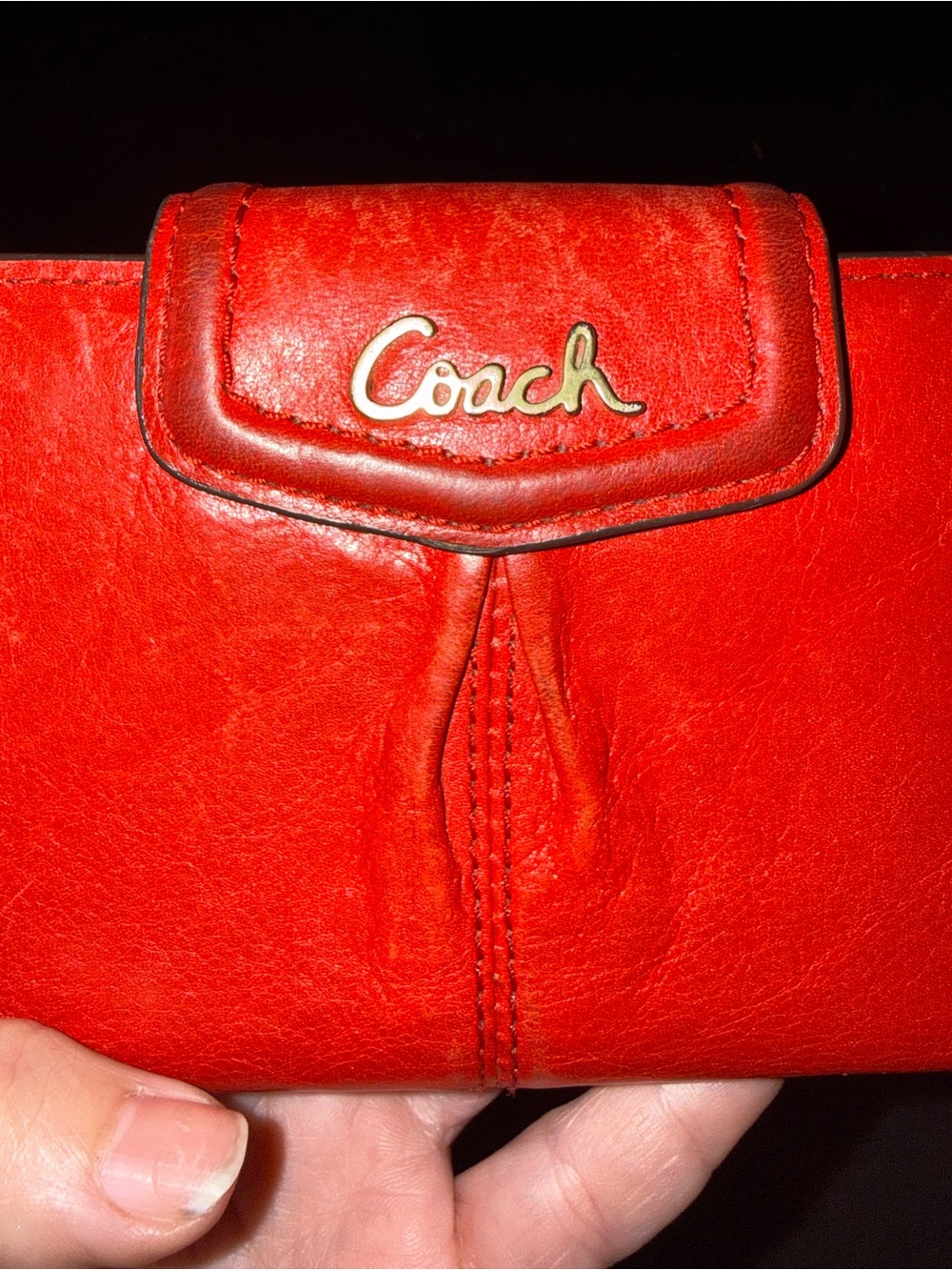 Coach Ashley Leather Wallet- "Saucy" red - Picture 6 of 13